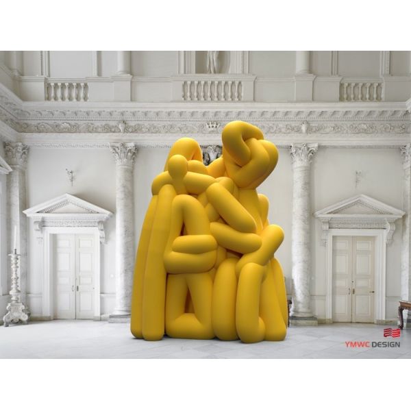 Custom Printing SCULPTURE Abstract Intertwining Metal Sculpture with Complex Structure