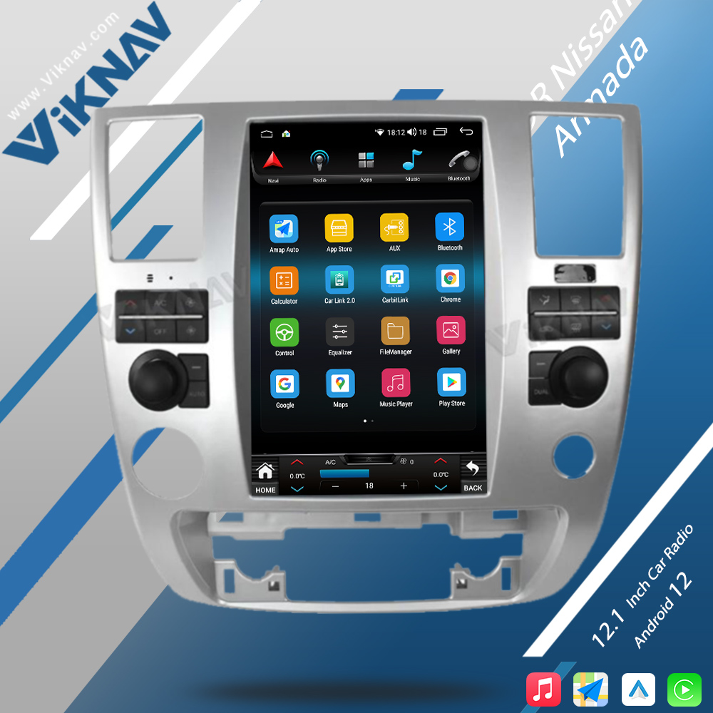 Viknav Android Авто сенсорный экран Автомобильное радио 12,1 дюйма Для Nissan Armada 2009-2010 GPS навигационный головной блок Видеоплеер