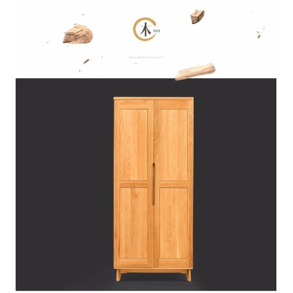 New Modern Simple Wooden Clothes Double Doors Wardrobe Design Furniture Bedroom