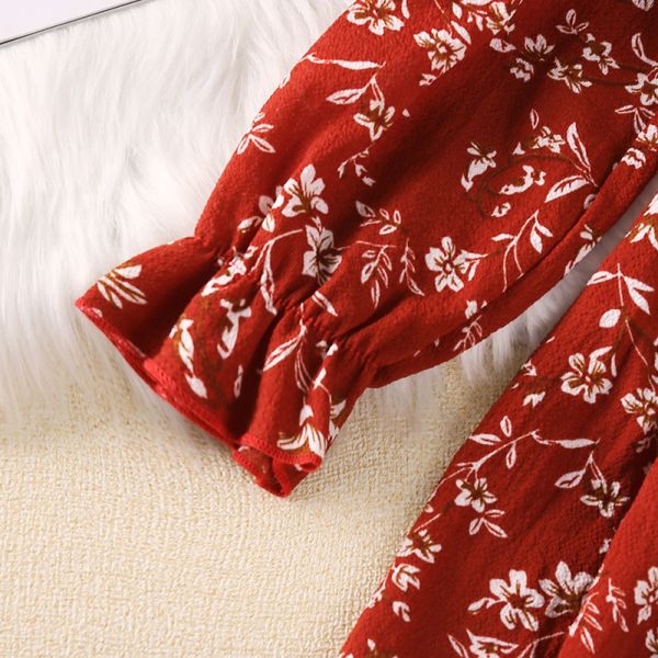 Spring Children'S Long Sleeved Floral Princess Dresses Girl'S Dress