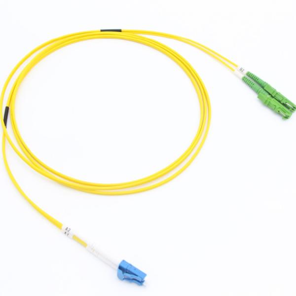 E2000 APC - LC UPC Optical Patch Cord  G657A2 9 / 125μm 2.0mm Duplex LSZH Yellow