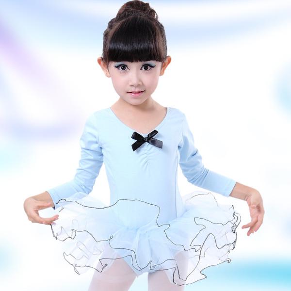 girls swan long sleeved ballet dance dress uniforms performance clothing costumes