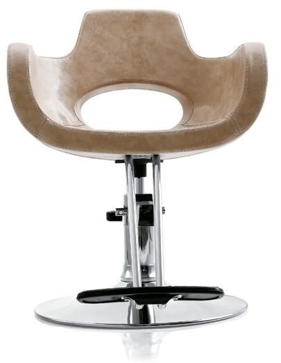 Cream Portable Hair Stylist Chair / Pu Leather Salon Barber Chair 23.5 Width