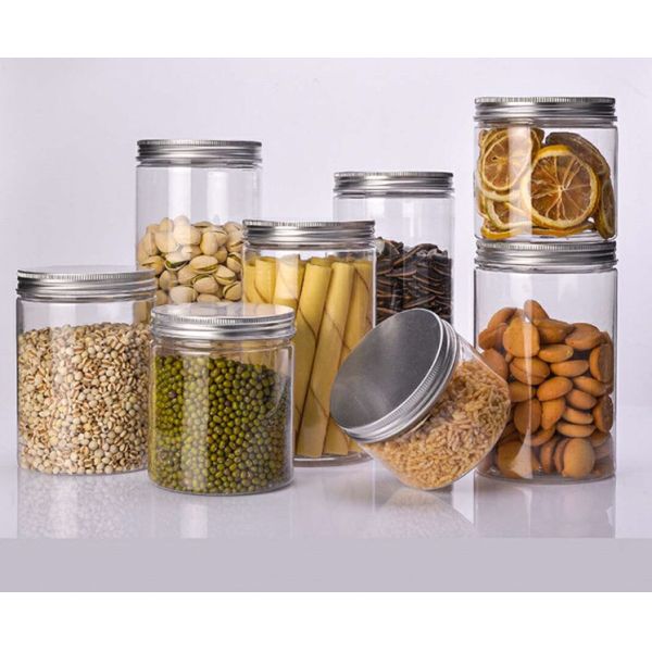 Опарникы хранения еды 32 Oz прямые ясные пластиковые с серебряными крышками винта