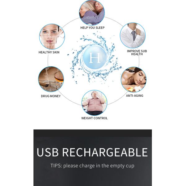 Portable Smart SPE Rechargeable Hydrogen Rich Water Bottle Generator