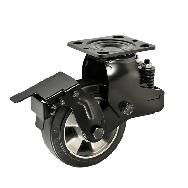 High Elastic  Rubber Aluminum Core Wheel Non-marking  Heavy Duty  Industrial Caster Load Capacity 80 Kg To 700kg