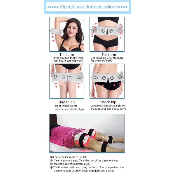 Терапия лазера Липо лазера 4 диодов длины волны подвергает механической обработке 12 пусковых площадок уменьшая машину красоты