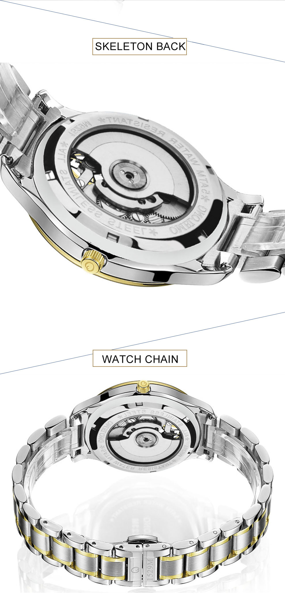 5ATM водоустойчивый автоматический механический дозор BSCI каркасное Subdial