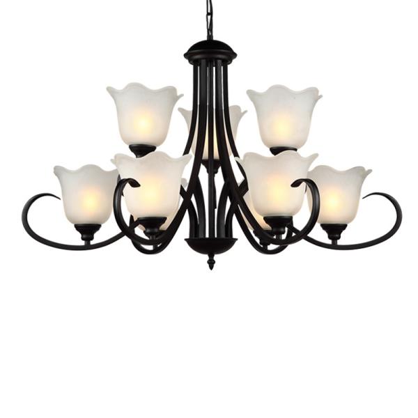 Rot Black iron chandeliers for farmhouse hotel lighting fixtures (WH-CI-94)