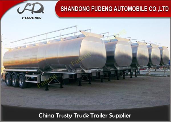 48CBM Tri - Axle Fuel Tanker Semi Trailer  6 Double Brake Chamber