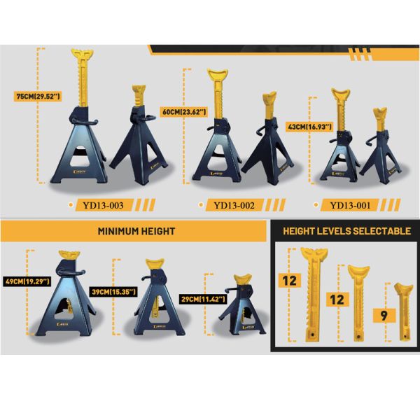 Workshop Jack Stands Adjustable Height Safe Sturdy