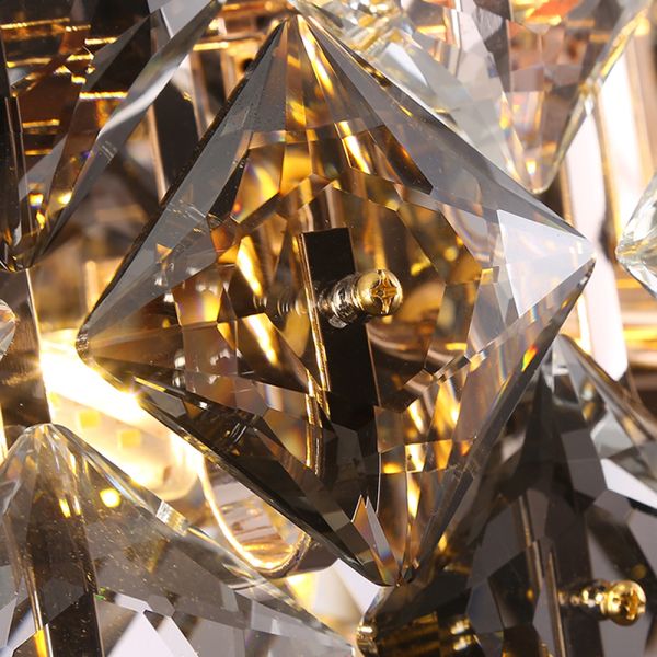 Led chandelier Living room decoration simple dimmer round hanging crystal lamp(WH-CY-184)