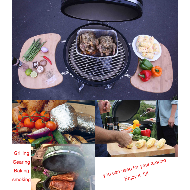 Asador De Carbon Green 13 21 23.5 Inch XL Outdoor Raclette Ceramic Egg Charcoal BBQ Grills Kamado