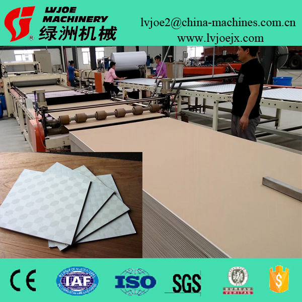 Máquina de laminação de gesso, placas de gesso, revestimento de PVC e alumínio
