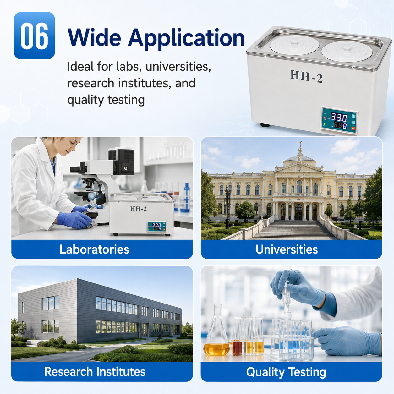 Cenlee Laboratory Reagent Incubation Dual Hole PID Digital Control Room Temp to 100C Constant Temperature Water Bath