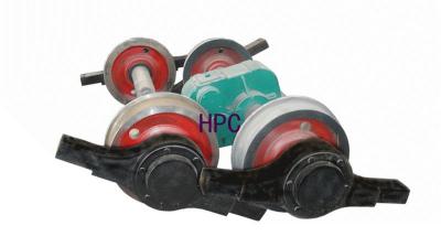 Axle Assembly Flanged Steel Wheels , Motorized Transfer Trolley Polyurethane Railroad Wheels