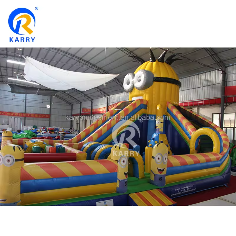 Repair Kits Included Large Inflatable Castle with Inflatable Slide and Obstacle Course