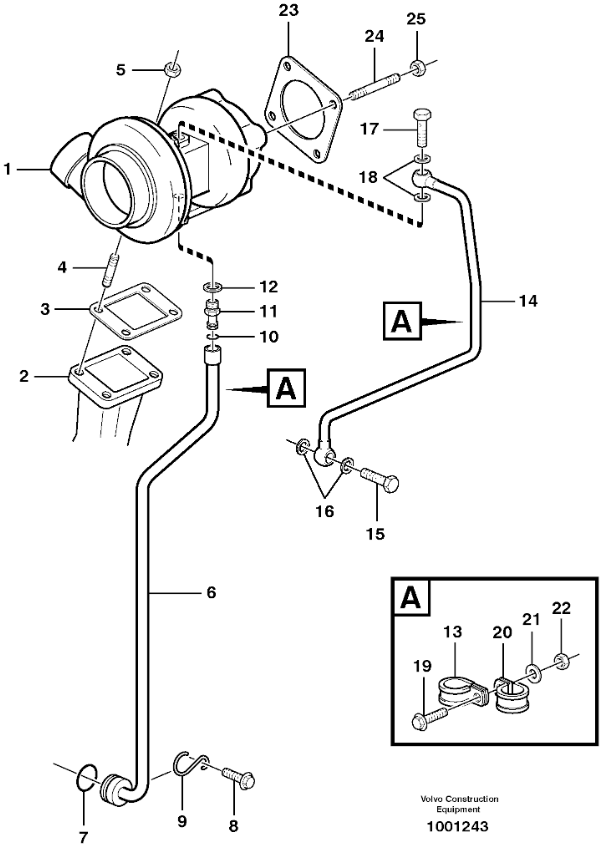 VOE20460945 20460945 Turbocharger Excavator Engine Parts Fitting For EC140B
