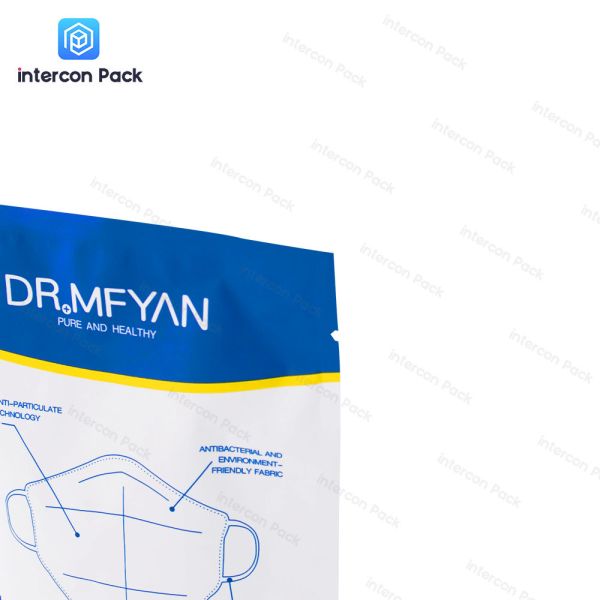 Eco Friendly Paper Plastic Composite Bag Customized Color Mask Packaging Bag
