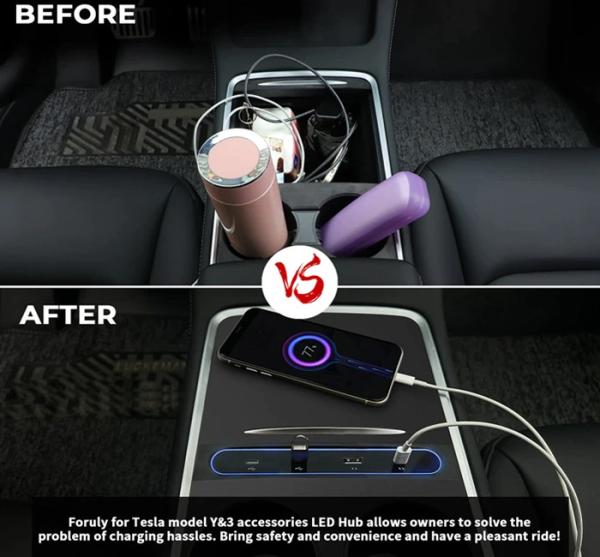USB Extender Tesla Model 3 Usb Port Shunt Hub 27W Model Y Usb Ports