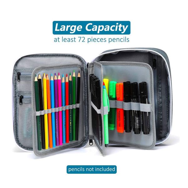 Nylon 600d Pencil Pouch For High School 3 Detachable