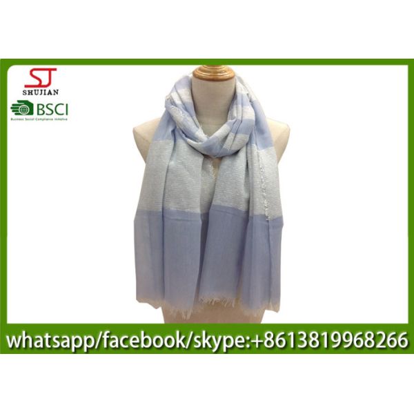 China factory supply joint stripe yarn dyed fabric spring summer scarf 80*190cm100% Polyester keep fashion chiffon