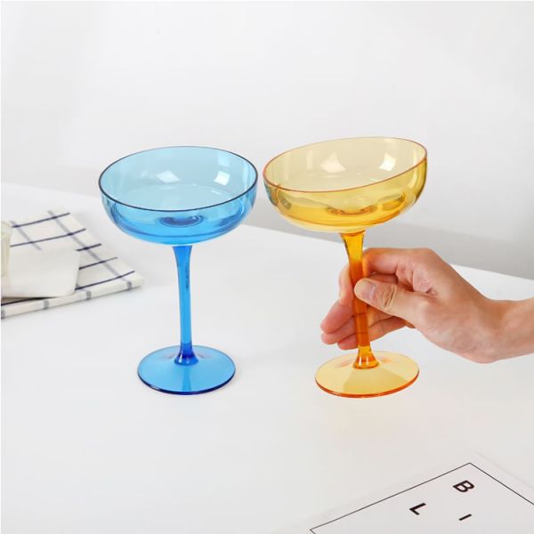 Classic Colored Cocktail Coupe Glasses Speakeasy Style For Champagne