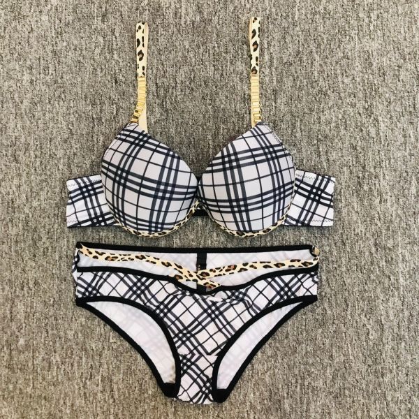 Plus Size Bra Underwear Set Wholesale Best Quality 38-44 C Low MOQ Three Quarters 3/4 Cup Underwear Set Women