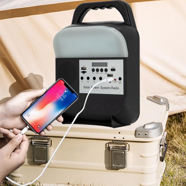 Rechargeable Home Energy Lighting System Kit Solar Bulb Set With Radio With USB Port