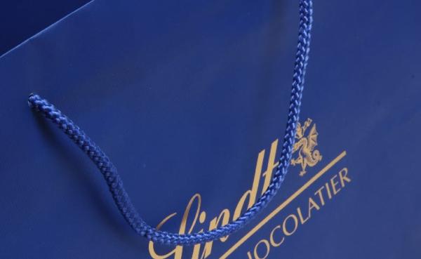 C1S C2S Glossy Coated Personalized Paper Bags Sea Blue Garment Shopping Paper Bags