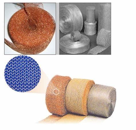 Copper Knitted Woven Wire Mesh Tube High Flow Through Acid / Alkali Resistant