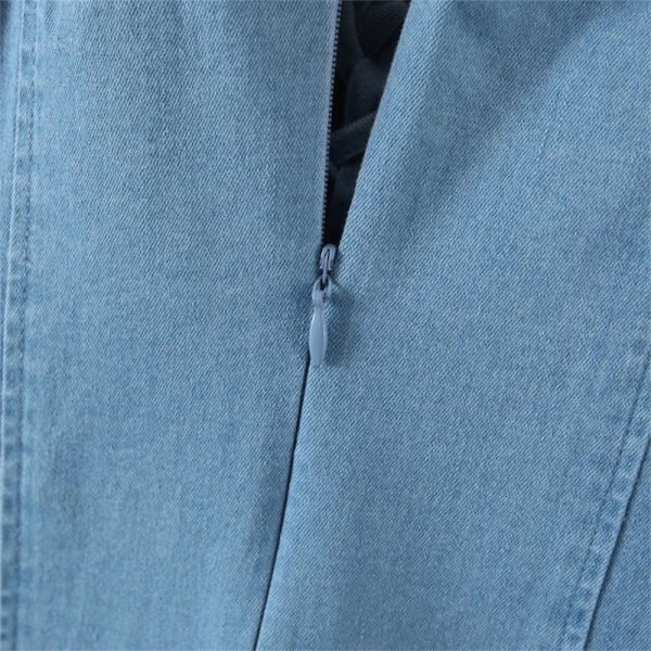 Платье талии связи джинсовой ткани лета весны девушки платья выскальзывания джинсовой ткани стиля улицы OEM горячее