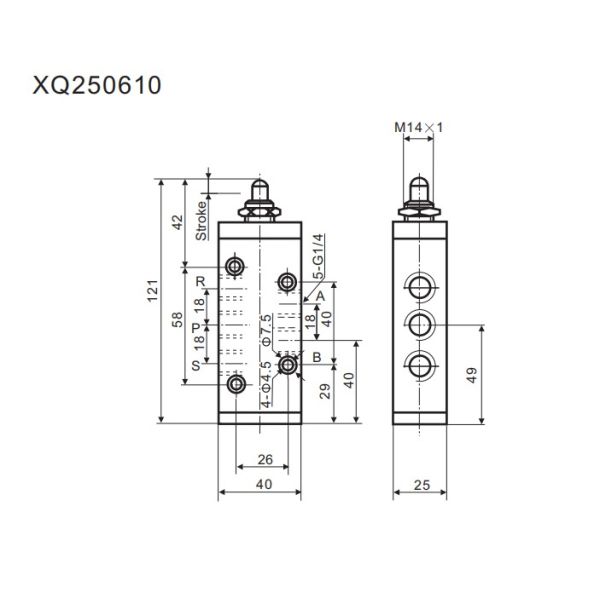 Stainless Steel One Way Roller Lever Valve Xq Series Xq250610 -10 - 60 C