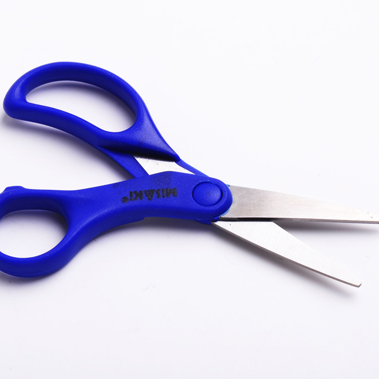 Hot selling high quality school and office stationary plastic handle 5 inch mini safety scissors