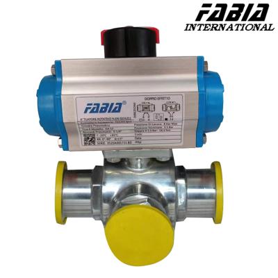 Válvula pneumática de três vias rápida de aço inoxidável/tipo T