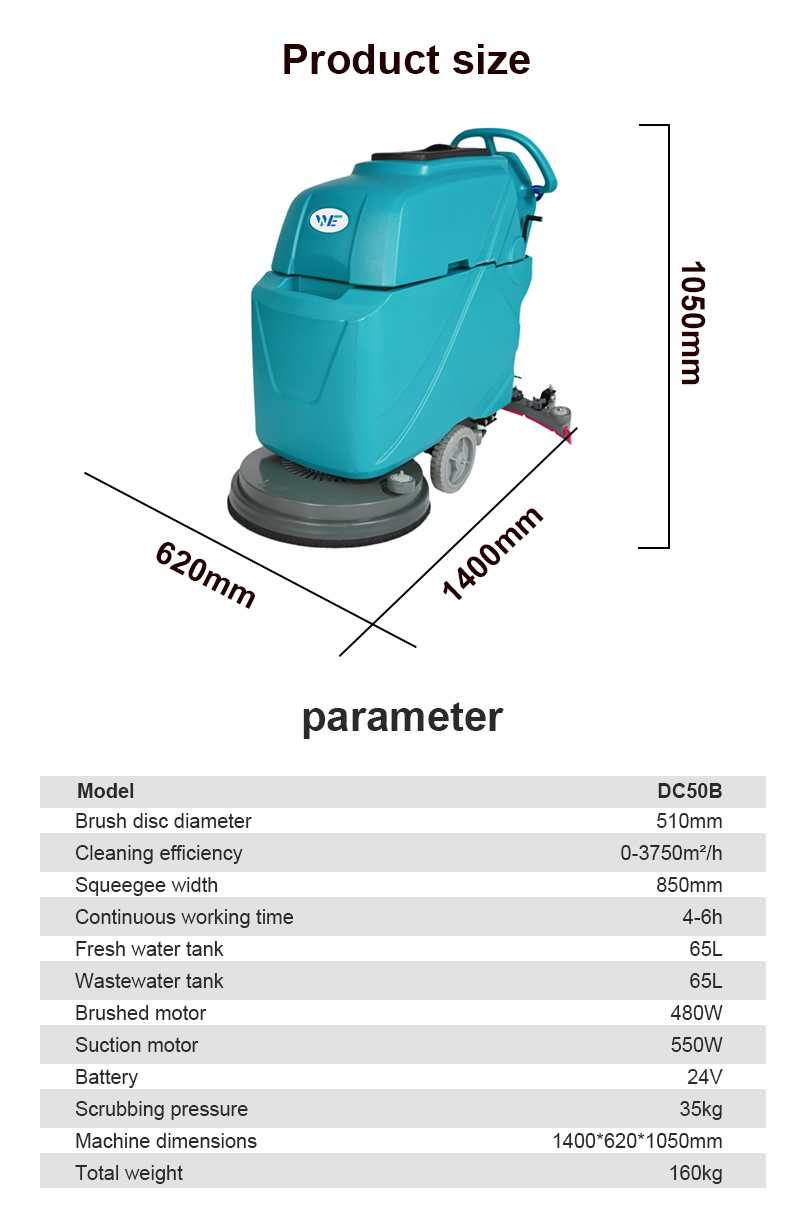 High Quality Electric Floor Scrubber CE Certification Commercial Cleaning Equipment Suitable for Factory Warehouse