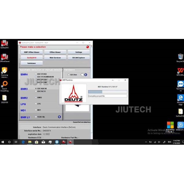 Para a ferramenta de programação do varredor do diagnóstico dos controladores DECOM do serdia SerDia2010 de Deutz
