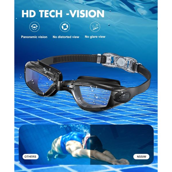 Adult Racing Wimming Goggles Silicone Swim Goggles With PC Lenses No Glare