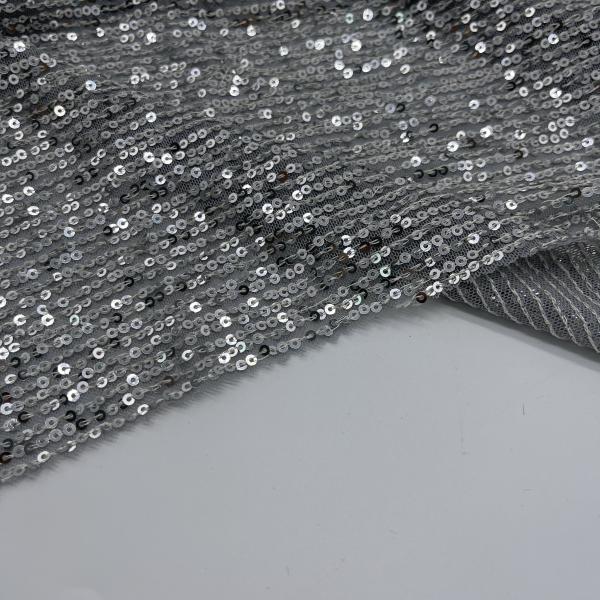 Waterproof Durable Sequins Embroidery Fabric Material M01-039