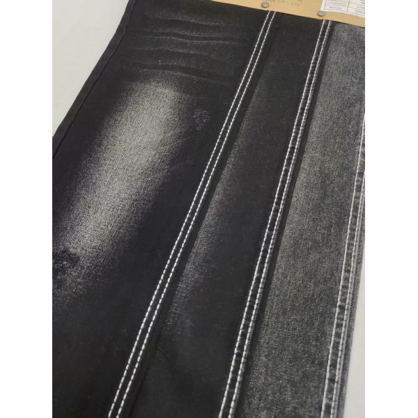75% Cotton 25% Polyester Twill Denim Fabric 9.4oz BLACK/BLACK for denim pants
