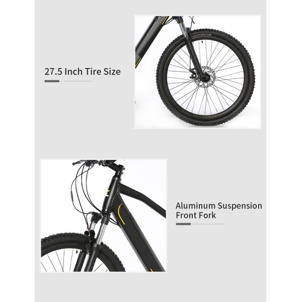 10.4AH Electric Pedal Assist Mountain Bike , 27.5 E Mtb 30km/H