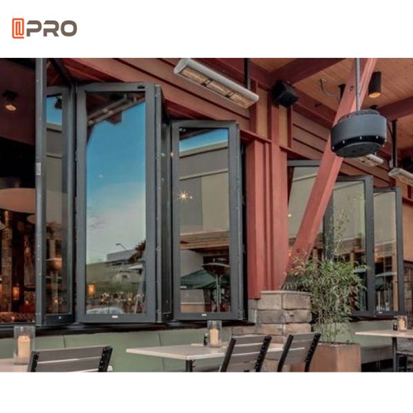 Sliding Track Vertical Aluminum Folding Window Glass Bifold Cabinet Windows