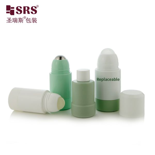 Empty White Plastic Refillable Roll On Bottles Reusable Leak Proof 1.69oz /50ml