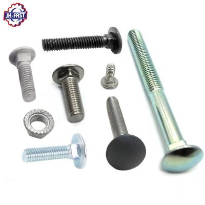 Fornecimento direto M4 M5 M6 M10 M12 parafusos de carrinho com pescoço quadrado e cabeça redonda