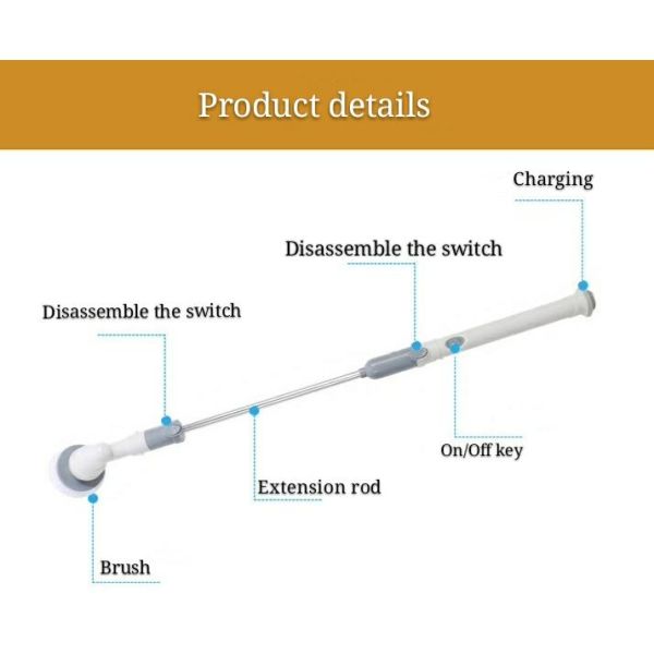 Хандхэльд электрическая щетка чистки, щетка чистки кухни закрутки АБС для раковин лотков баков