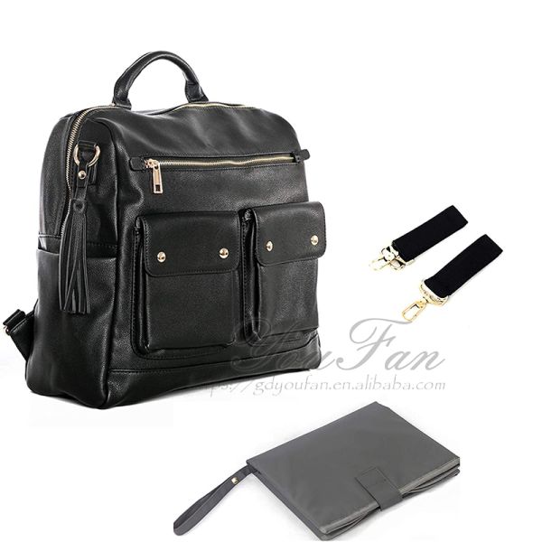 Stylish Travel Bag for Parents Faux vegan leather diaper bag