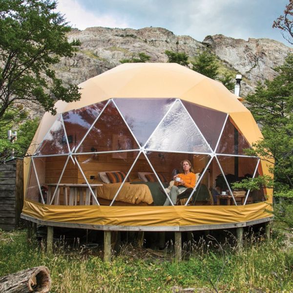 Outdoor Camp House Luxury Igloo Geodesic Dome Tent With Windows
