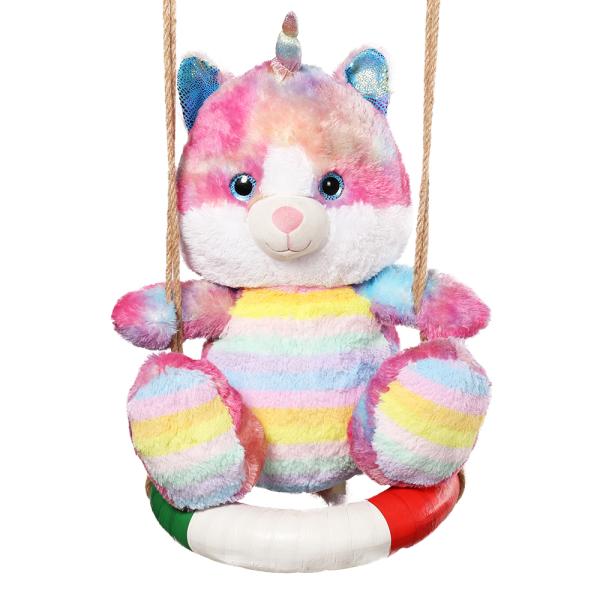 MorisMos ODM Customizable 19.8 Inch Multicolor Cute Caticorn Toy Sparkly Rainbow Horn Soft Cotton Plush Unicorn PP Birthday