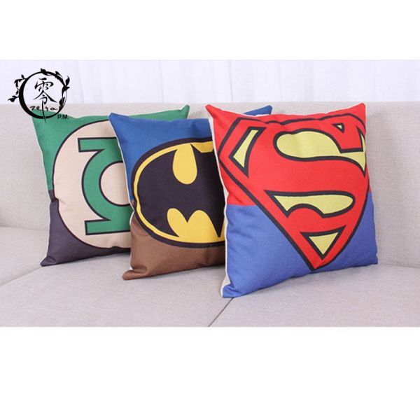 Marvel Heros Canvas Silk Cotton Decorative Cushions Pillows Zipper Hulk Captain America For Home