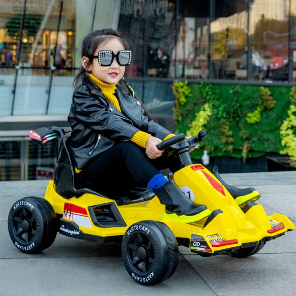 Electric Go Kart Ride On Toy Car for Kids Early Education Lighting and 6V/12V Battery